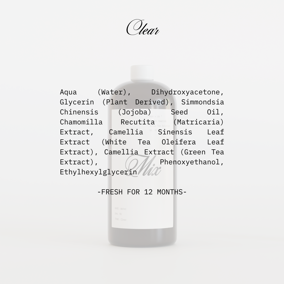 Professional Spray Tan Solution, custom in 5% DHA clear by MIX Sunless.