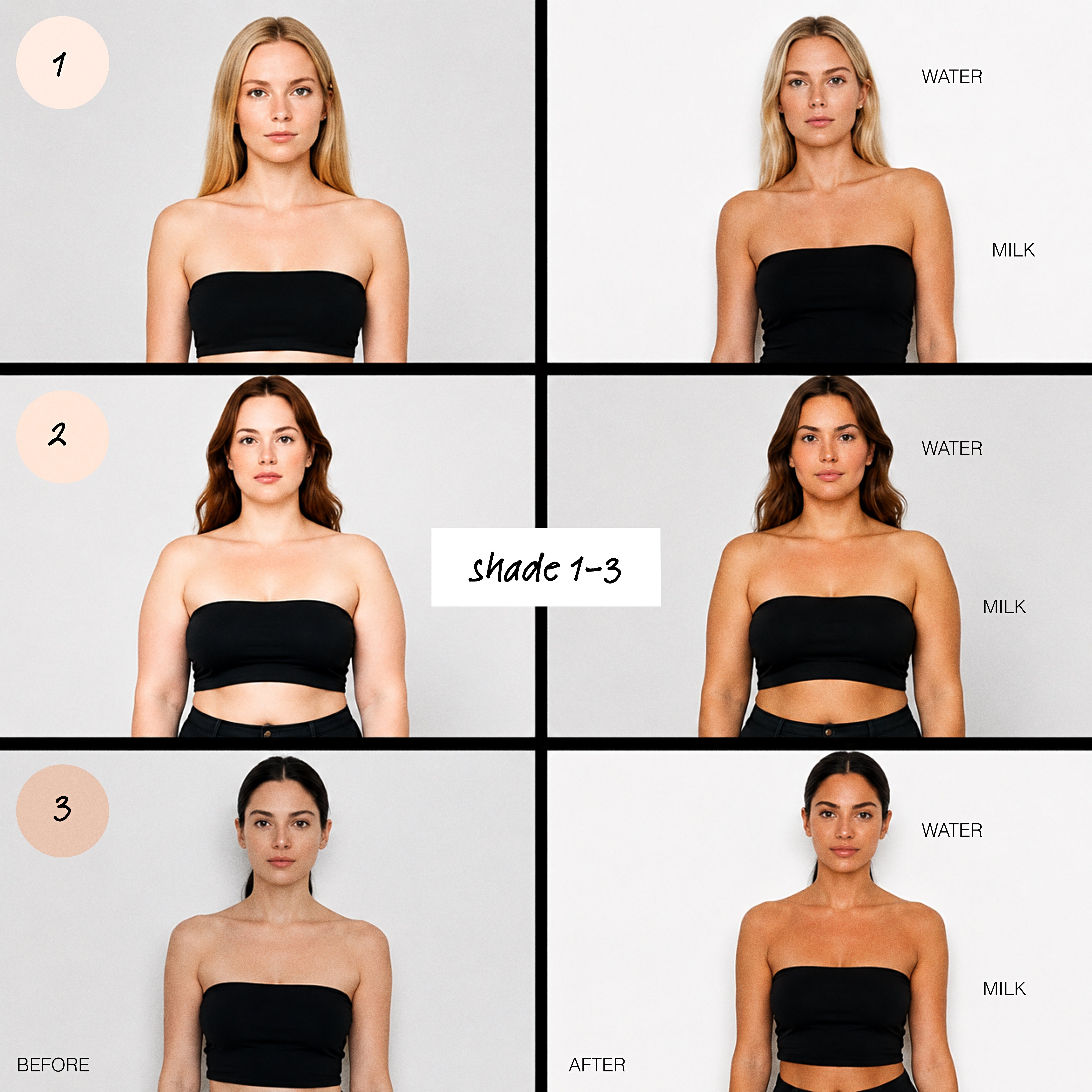 results using MIX sunless tanning water